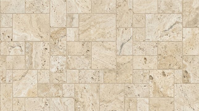 Close up of beige stone wall tiles with textured natural surface