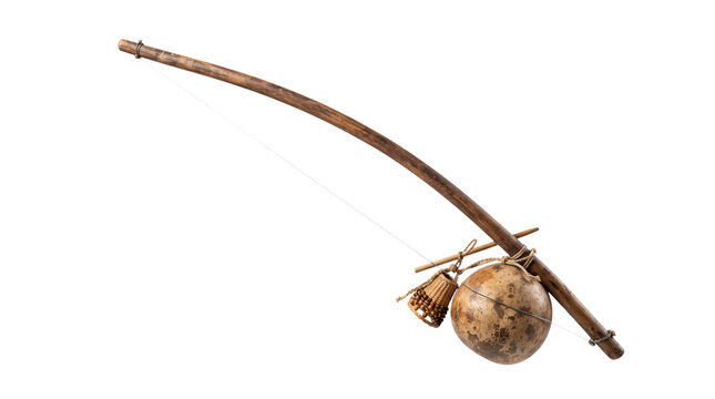 Berimbau musical instrument on transparent background