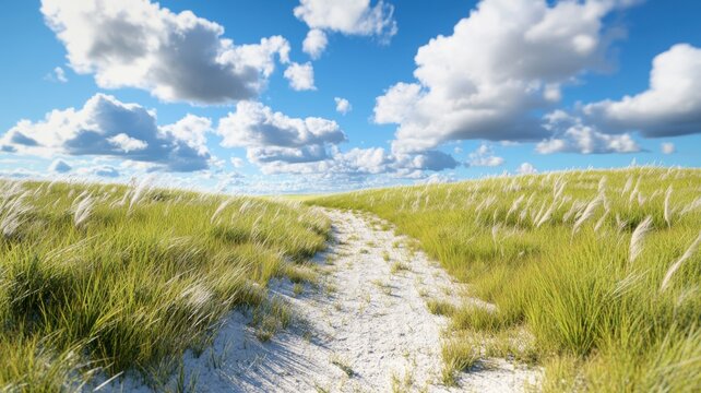 Long straight road vanishing across flat prairie beneath dramatic clouds with open sky and symmetrical composition