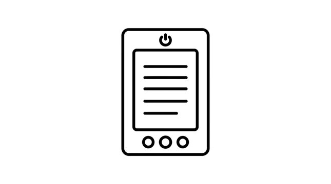 E-reader device icon isolated on transparent background