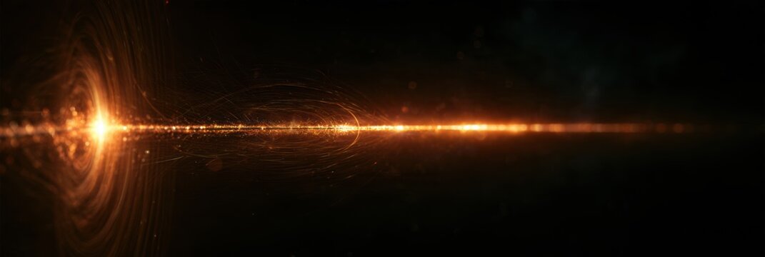 The scene depicts a timeline from current medicine to radical life extension with a glowing progress bar in a dark cosmic background.