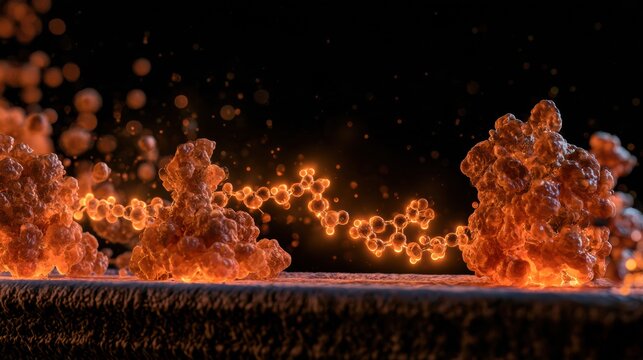 Coenzyme Q10 is shown as a glowing carrier moving electrons between protein complexes in the inner mitochondrial membrane with an amber glow.