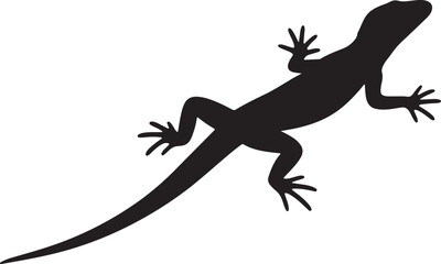 Obraz premium Monitor Lizard Silhouette Black Vector Icon