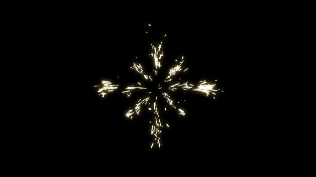 Glitter doodle stars blinking with twinkle sparkle over golden glitter particle dust trail, 4K animation on black screen background with alpha channel, glowing star magic light loop.
