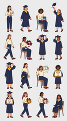 Fototapeta premium Diverse Group of Graduates Celebrating Achievement and Academic Success.