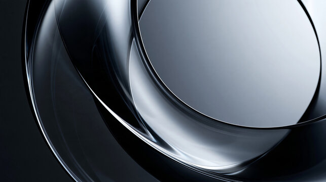Abstract Metallic Chrome Curved Surface Background