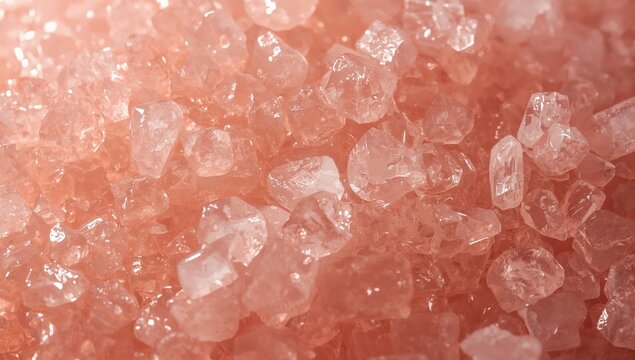 Pink Salt Crystals Arranged in a Pile on a Light Surface