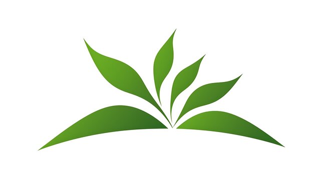 Green leaf logo vector illustration, eco friendly nature symbol template, abstract foliage design element, organic plant concept for business branding