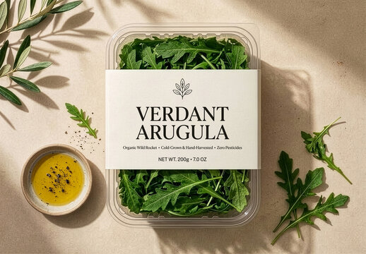Arugula Salad Package Mockup