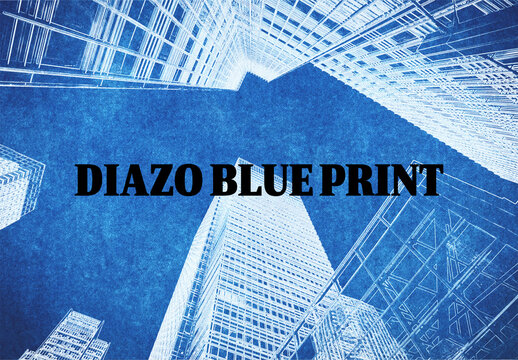 Diazo Blue Print Effect
