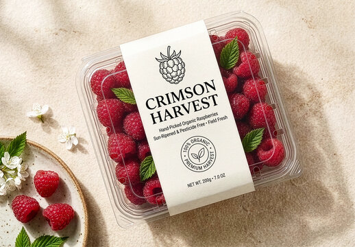 Raspberries Package Mockup
