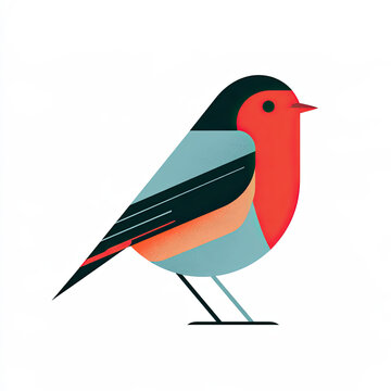 elegant robin bird vector illustration on transparent background