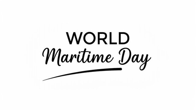 World Maritime Day animated title typography text motion graphic
