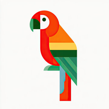 transparent colorful parrot vector illustration