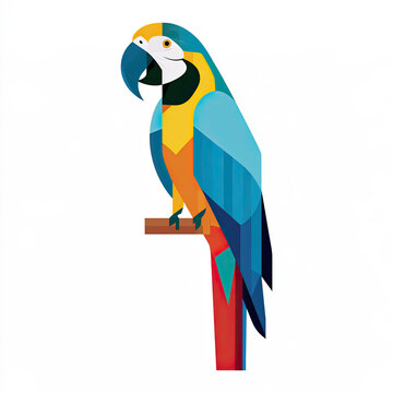 vibrant transparent macaw parrot vector illustration