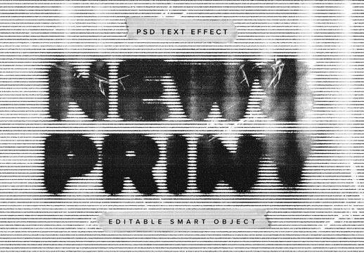 Distressed Printer Text Effect