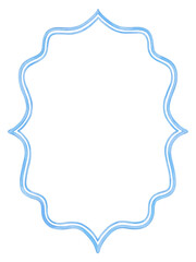 Fototapeta premium Blue watercolor frames, Elegant decorative border