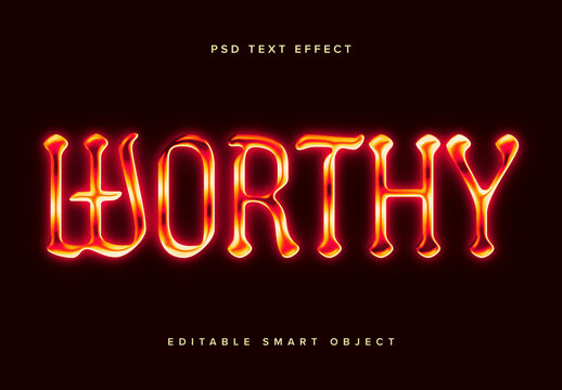 Warm Glowy Chrome Text Effect