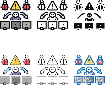 insider threats color icon vector. variety insider threats sign. isolated symbol