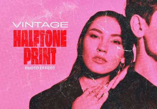 Grunge Halftone Print Image Effect
