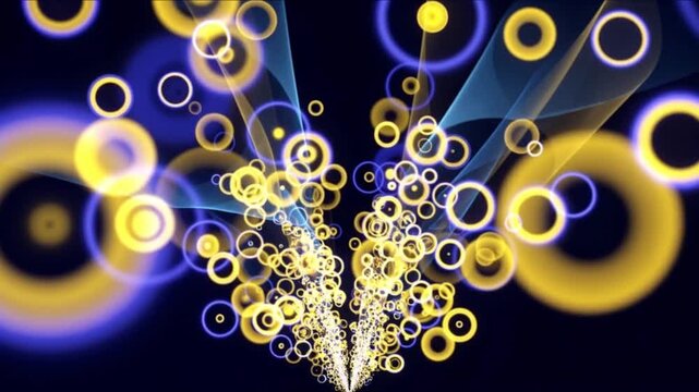 回折素子から広がる光渦とエアリーディスクが暗黒空間を照らすCG背景