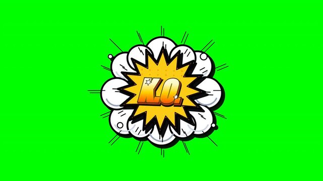 K.O. Green Screen Star burst animation 4k