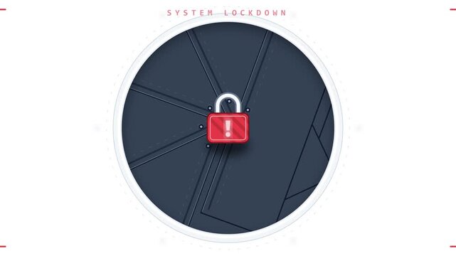 Graphic illustration of a red alert padlock icon representing technical computer security and restricted access measures for data privacy and safety