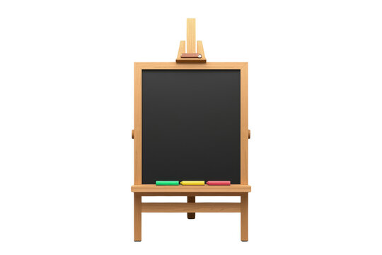 Wooden classroom blackboard stand for a transparent design asset