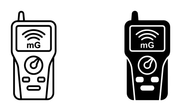 Gaussmeter Icons, Magnetic Field Detector Vector Set, Electromagnetic Measurement Devices, Scientific Instrument Graphics