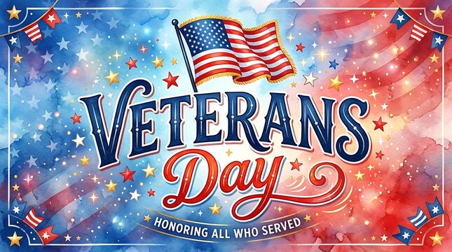 Honoring american heroes a vibrant watercolor background for veterans day