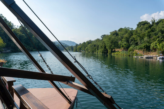 Adda river view from the Leonardo's ferry