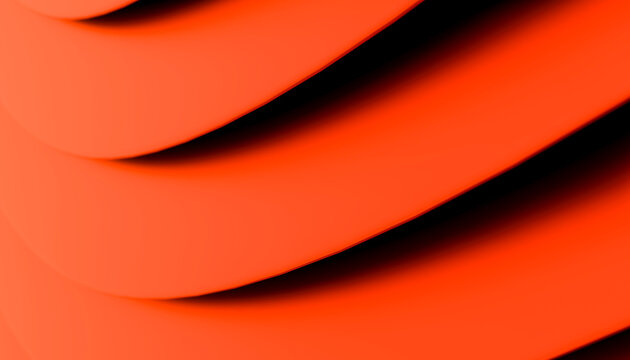 Orange curved shapes forming smooth layered abstract pattern