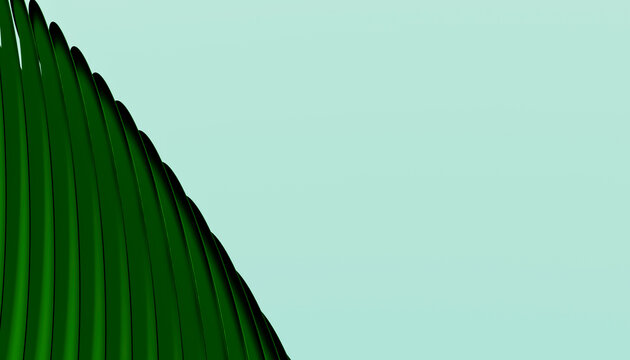 Abstract modern green curved blades forming wave-like pattern