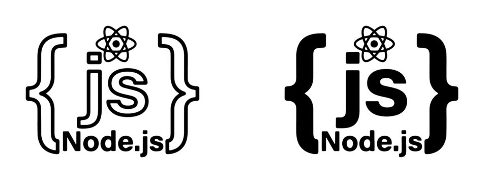 Node.js JavaScript Programming Icons, Web Development Logos, Software Engineering Symbols, Technology Icons