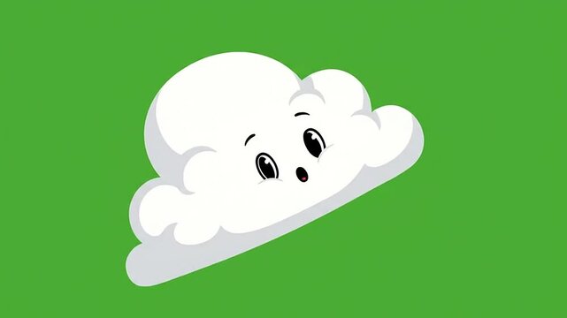 A cute cartoon cloud smiles happily