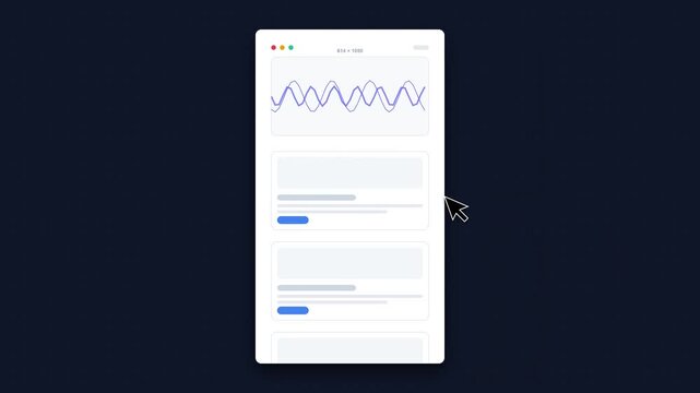 Responsive web interface dashboard mockup with blue data charts