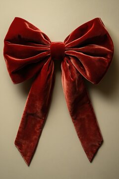 Minimalist Red Velvet Decorative Bow Knot for Festive Gift Packaging