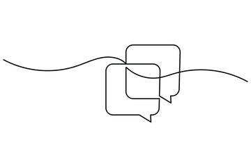 Obraz premium Speech bubble icon overlapping dialogue forms with flowing line and editable stroke