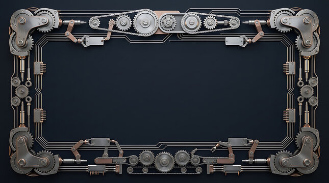 Industrial automation control panel with mechanical switches and dials on dark background
