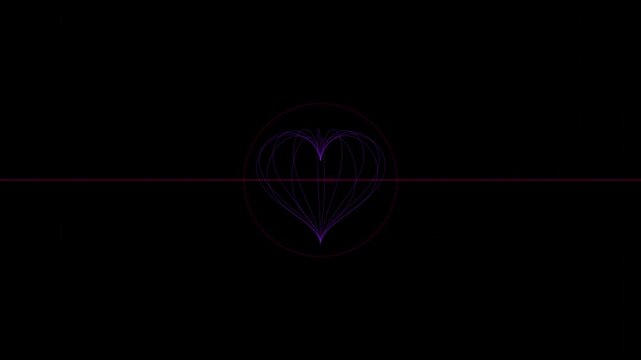 Glowing Neon Heartbeat Waveform Animation on Black Background for Medical Cardiology Pulse Data