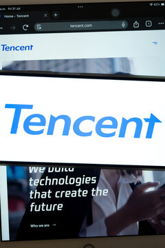 Tencent website showing company technology and future vision