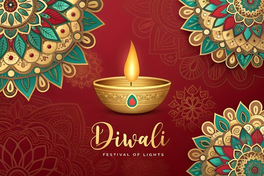 Happy Diwali, Indian Rangoli and fireworks, happy diwali indian festival , happy diwali poster, flyer, website banner design