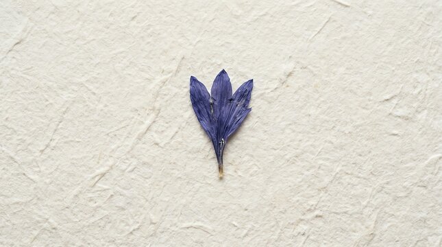 Pressed Blue Flower Petals with Textured Handmade Paper Symbolizing Nature and Craft