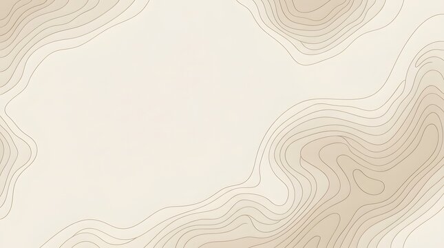 Abstract Topographic Map Contour Lines Beige Background.
