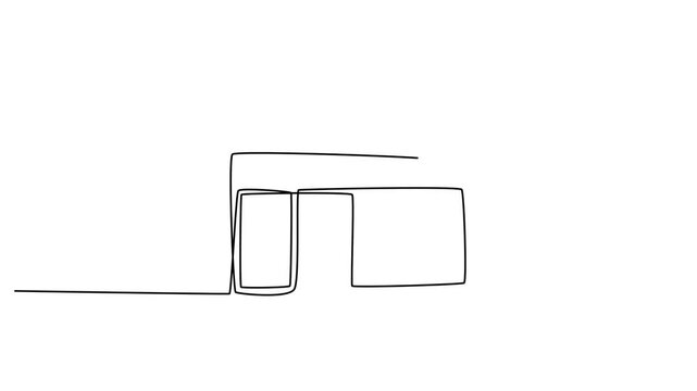 Hospital building icon drawn in a single continuous line style art 4k video
