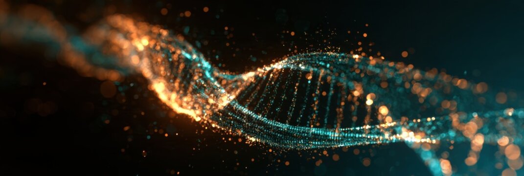 Data streams from genomics, proteomics, metabolomics, and microbiomics converge into a unified health intelligence on a dark background.