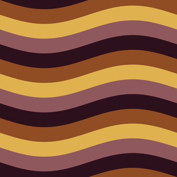 Motif de vagues fluides en r&eacute;tro ann&eacute;es 70 sans couture