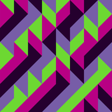Motif prisme triangulaire en couleurs dopamine Y2K sans couture