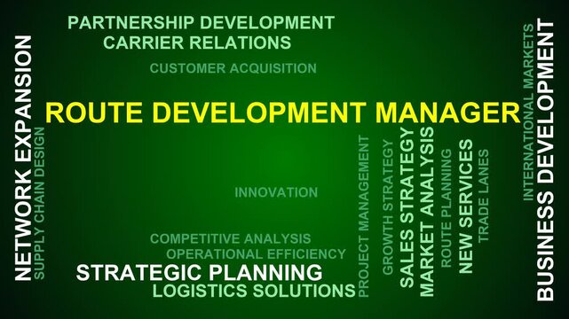 Route Development Manager Word Cloud