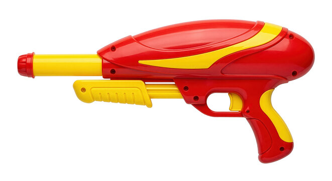 Vibrant Red and Yellow Plastic Water Gun Toy